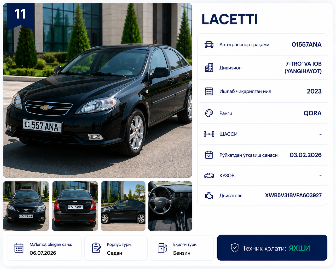 CHEVROLET LACETTI — EMAAR HOUSE texnika parki
