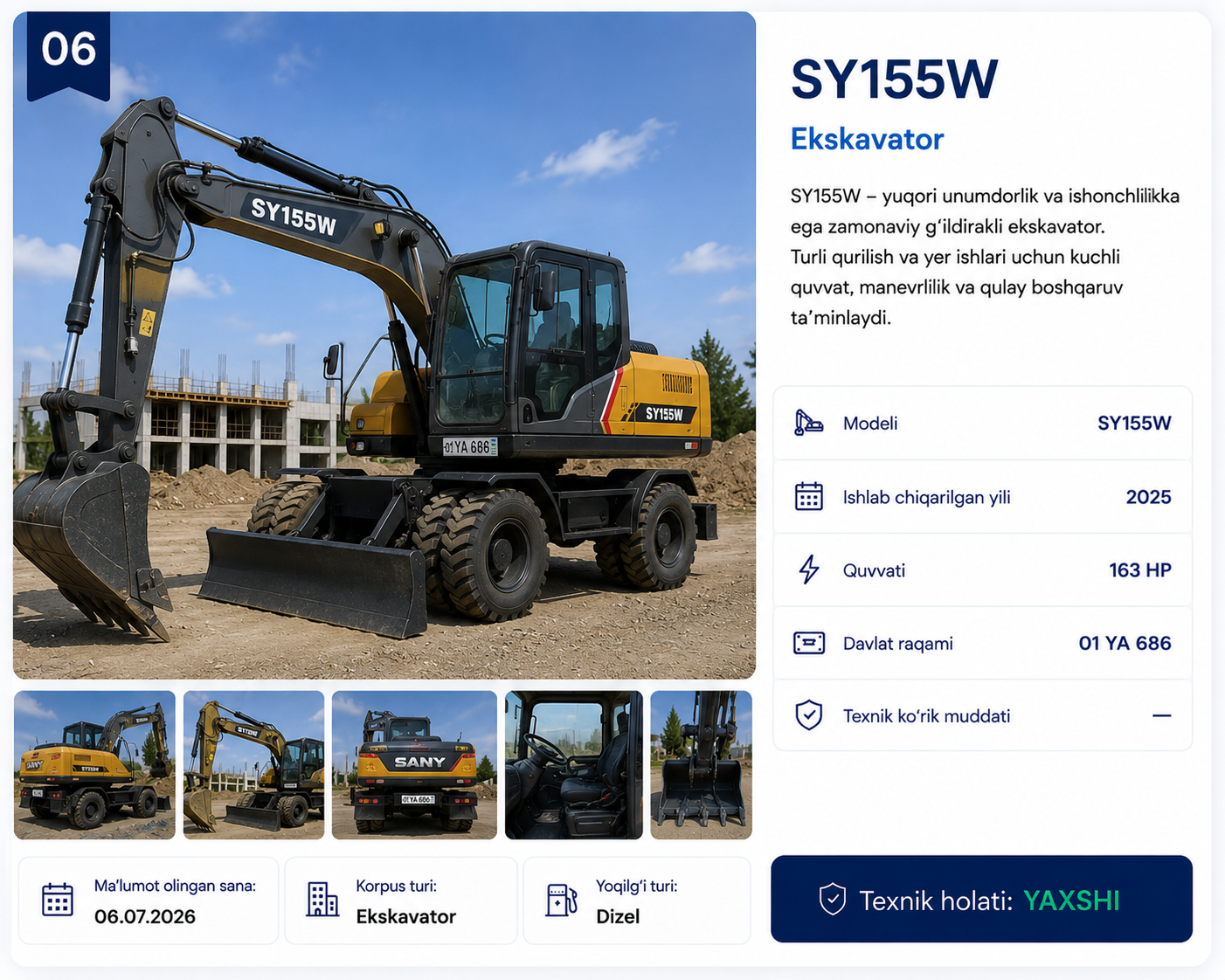 SY155W — EMAAR HOUSE texnika parki